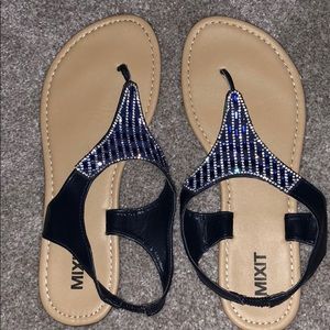 Navy sandals size 8.